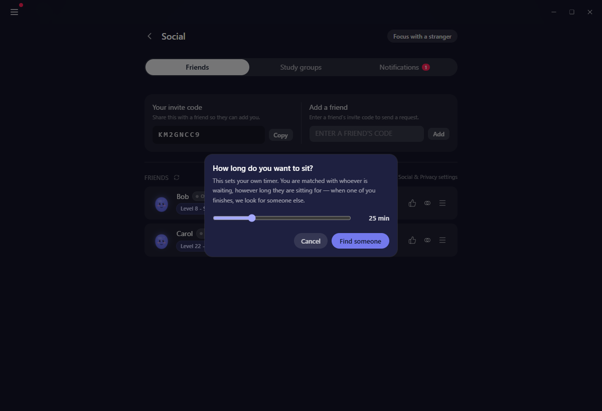 The length dialog with its slider, opened at the reader's usual focus length