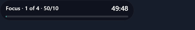 The timer bar layout